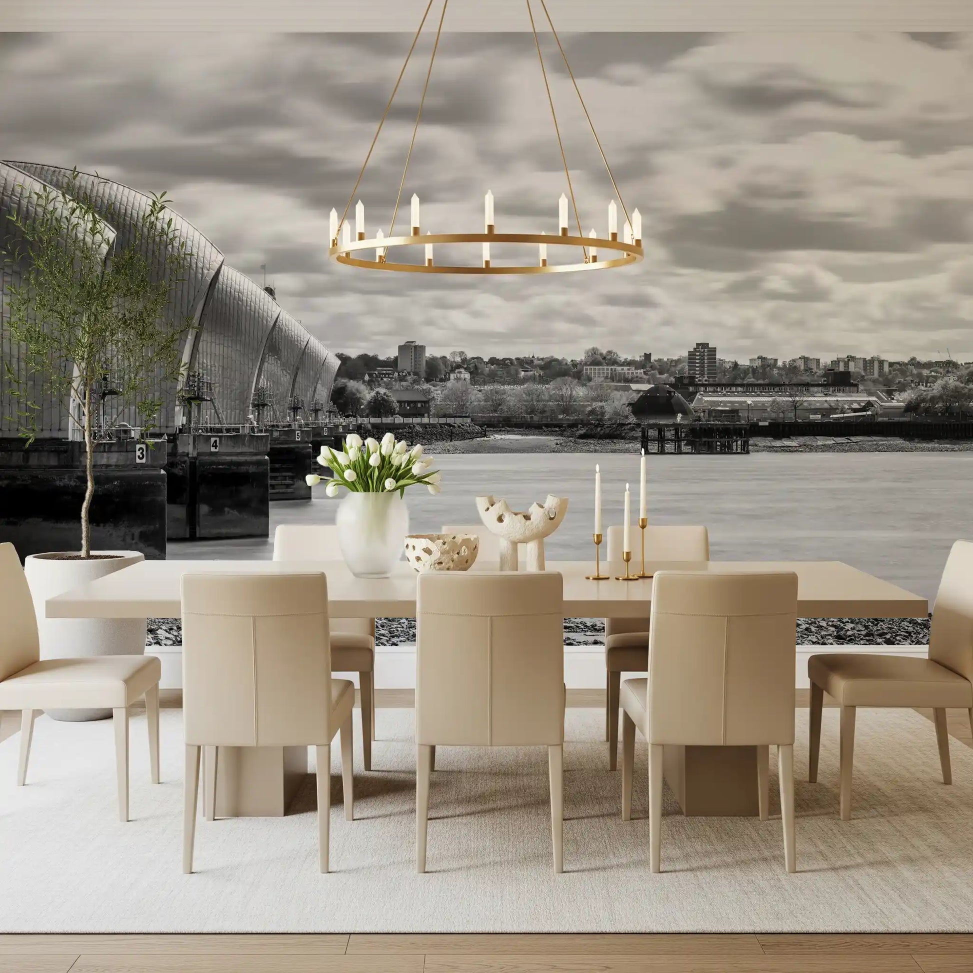 Thames Flood Barrier View Wall Mural
