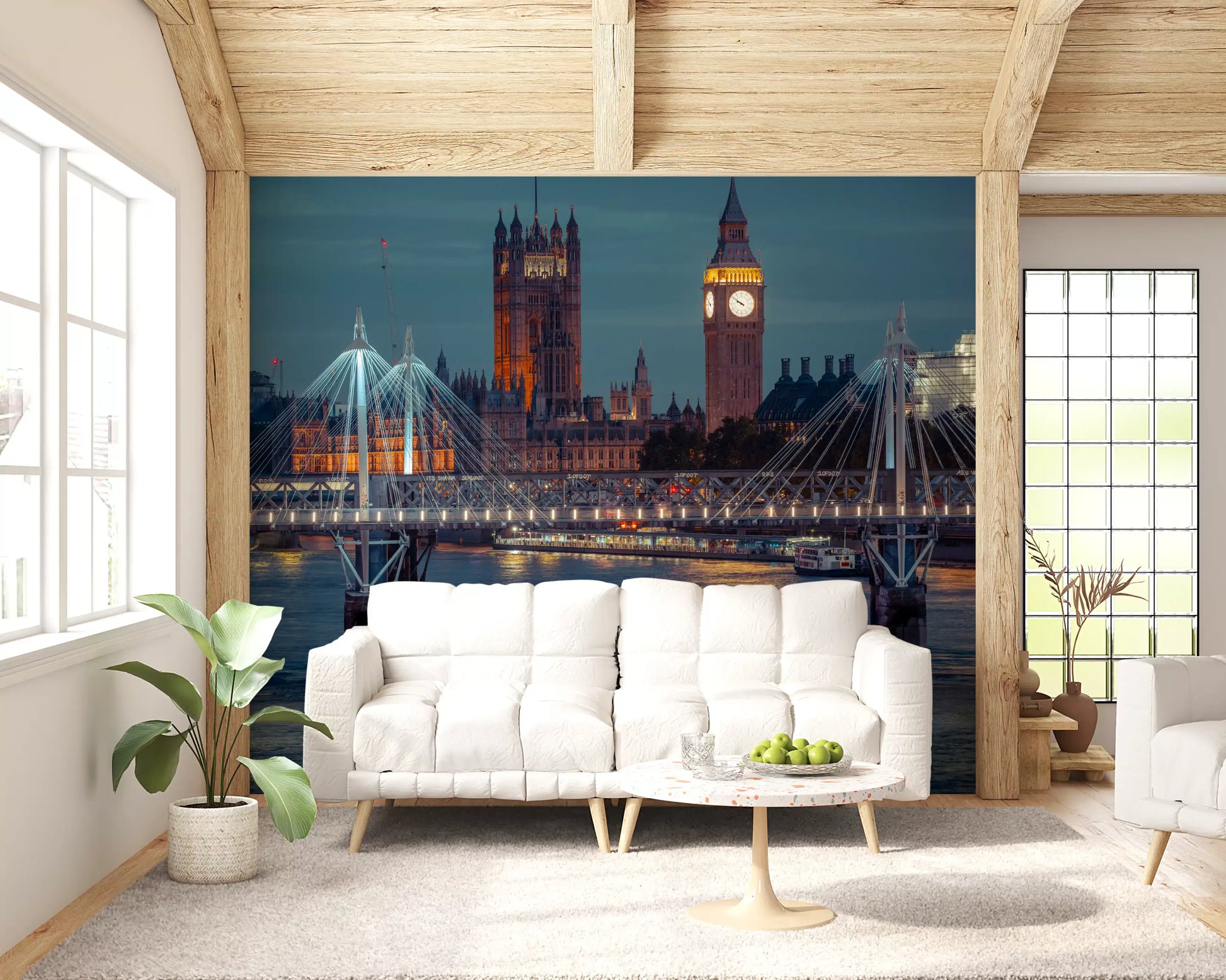 London Twilight Skyline Bridge Wall Mural