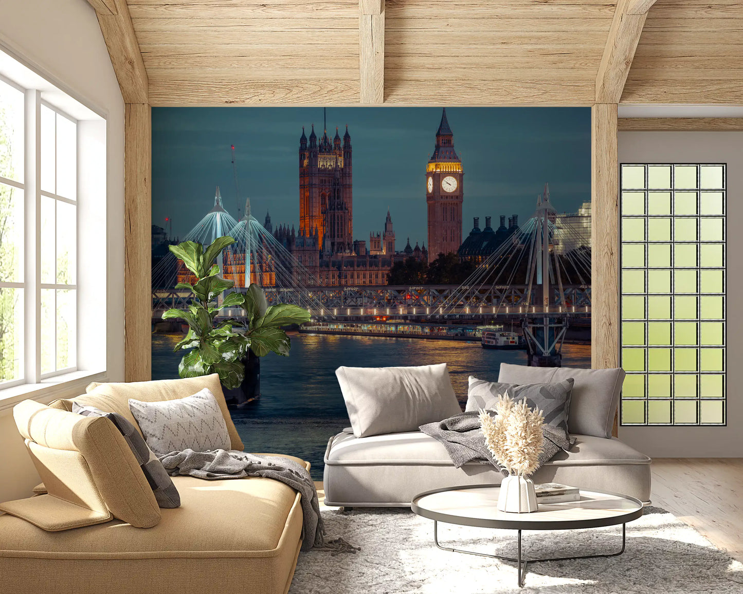 London Twilight Skyline Bridge Wall Mural