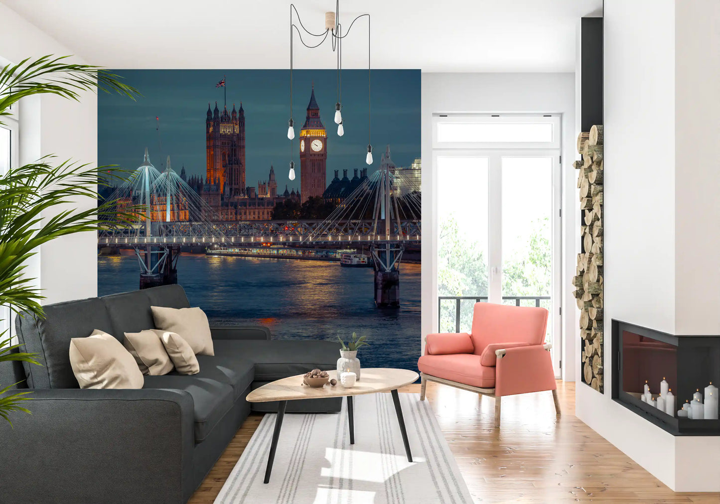 London Twilight Skyline Bridge Wall Mural