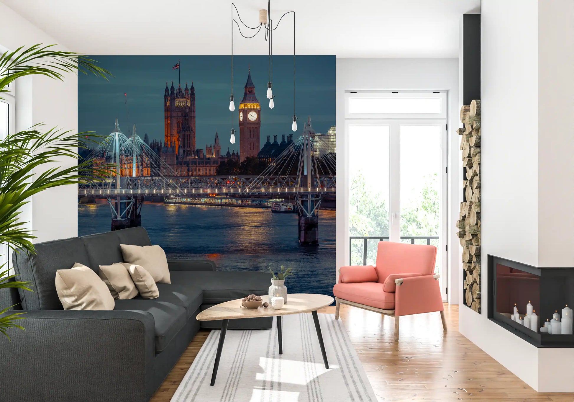 London Twilight Skyline Bridge Wall Mural