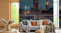 London Twilight Skyline Bridge Wall Mural