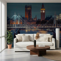 London Twilight Skyline Bridge Wall Mural