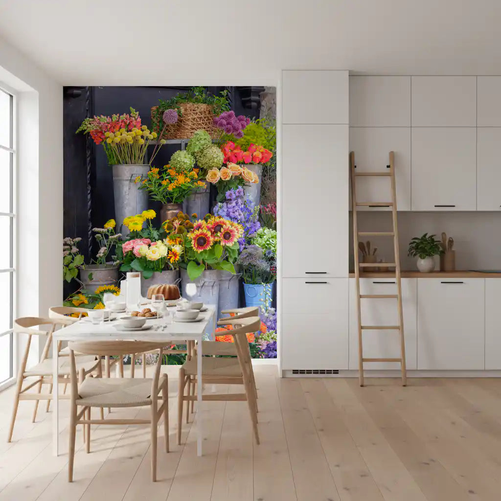 Rustic Floral Market Stall Wall Mural