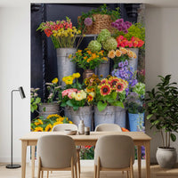 Rustic Floral Market Stall Wall Mural