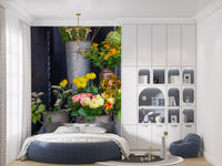 Rustic Floral Market Stall Wall Mural