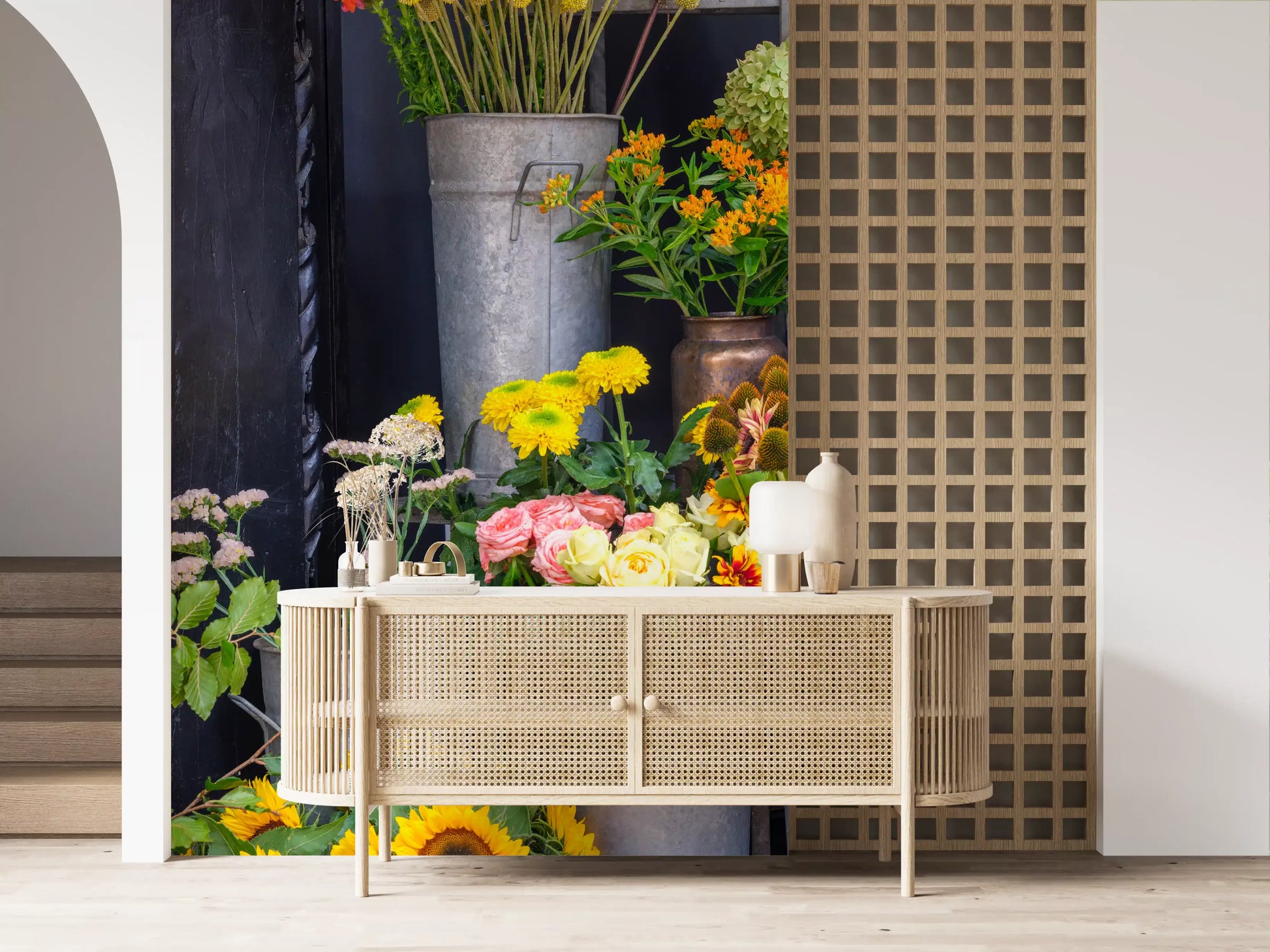 Rustic Floral Market Stall Wall Mural