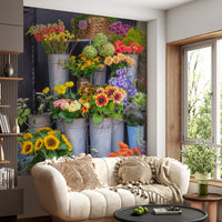 Rustic Floral Market Stall Wall Mural