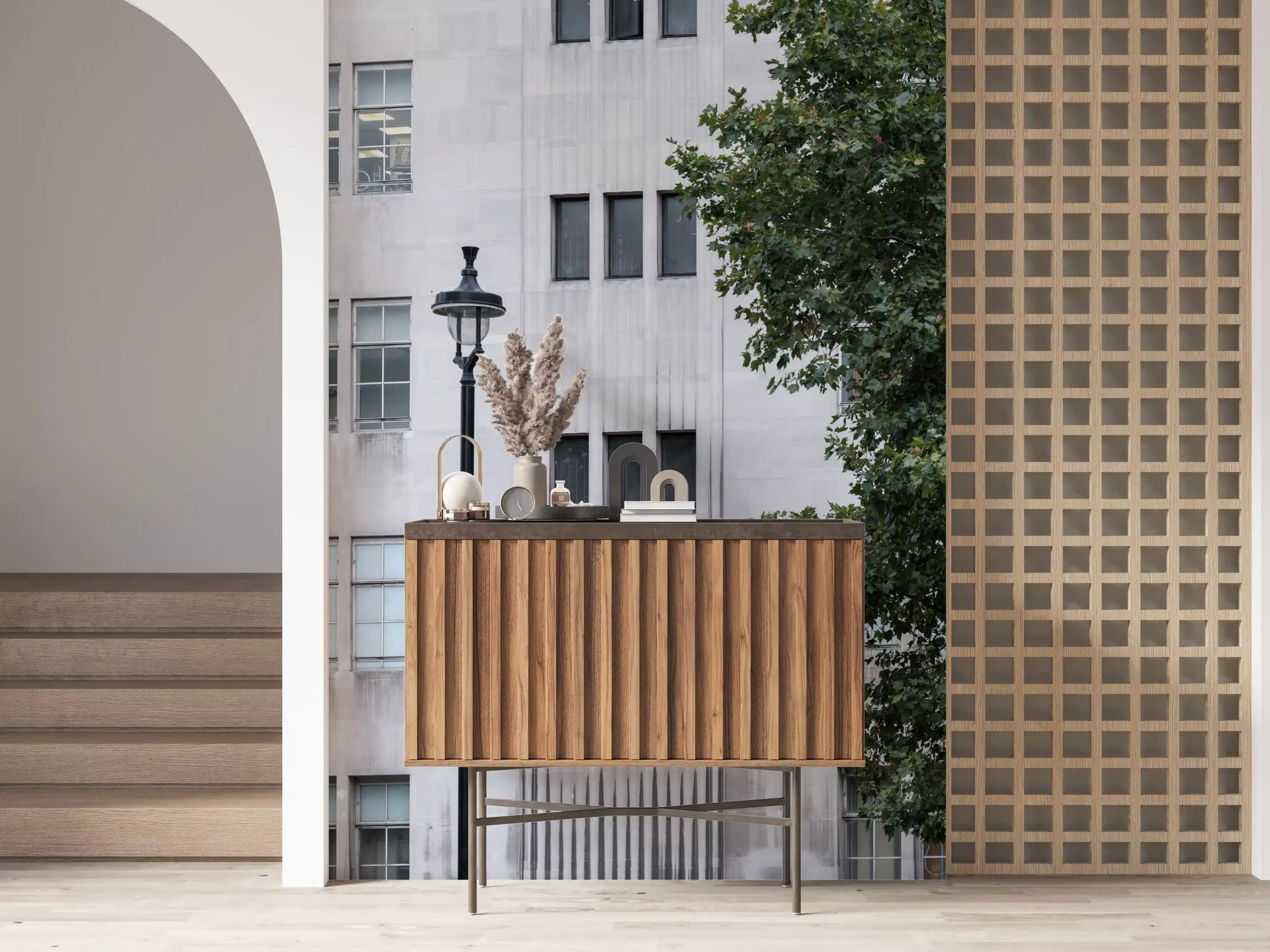 Urban Facade Geometry Wall Mural