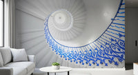 Cobalt Spiral Staircase Architectural Detail Wall Mural