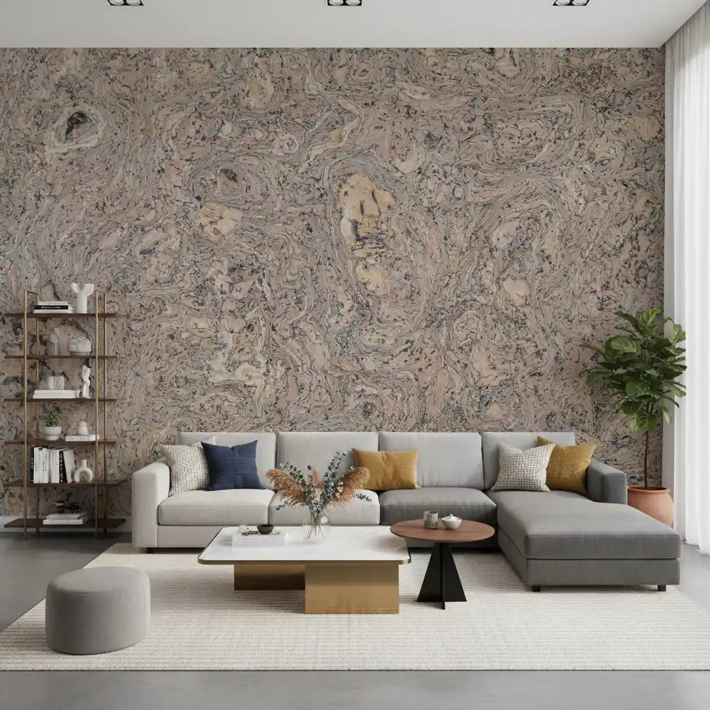 Natural Cork Grain Texture Wall Mural