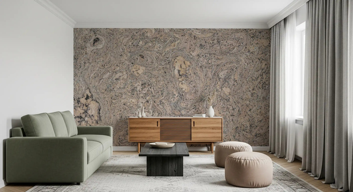 Natural Cork Grain Texture Wall Mural