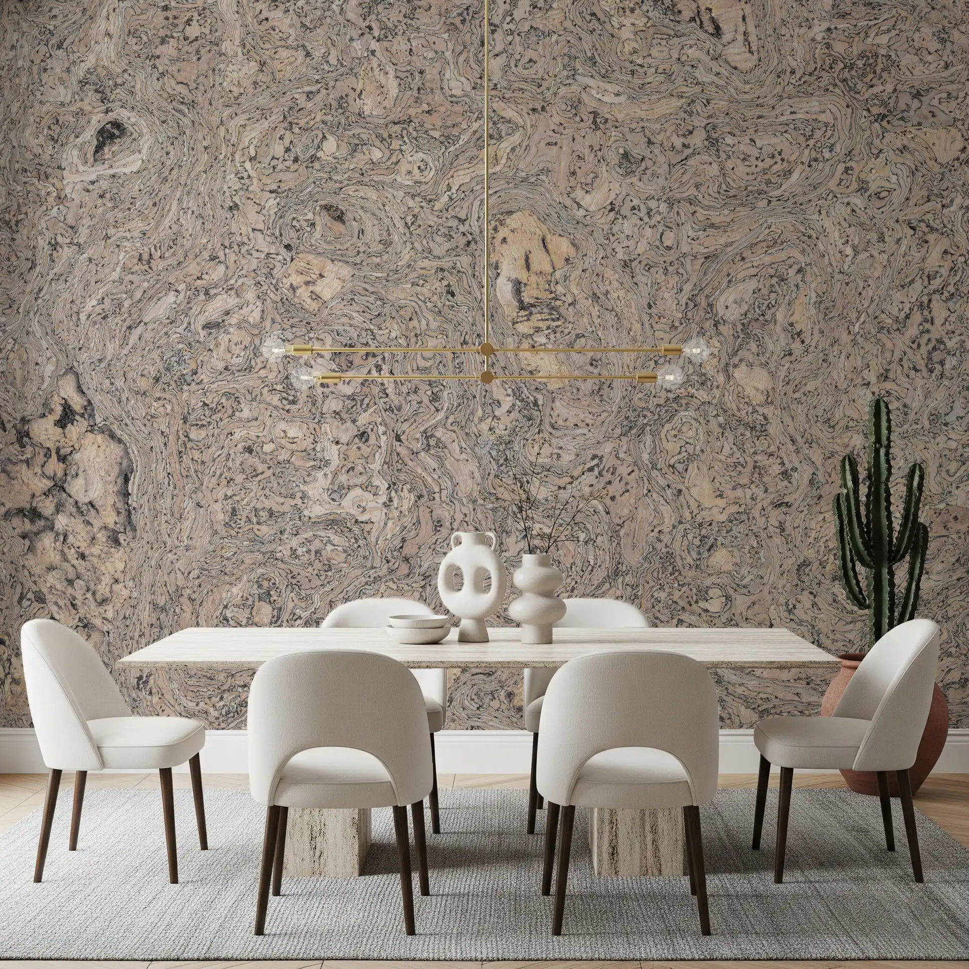 Natural Cork Grain Texture Wall Mural