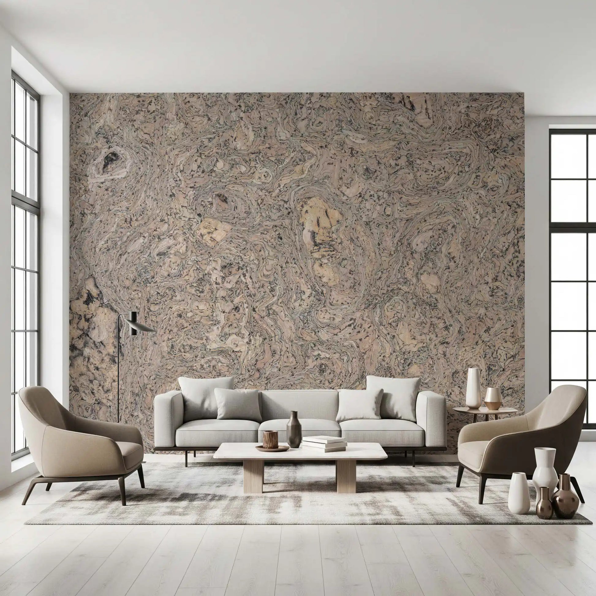 Natural Cork Grain Texture Wall Mural
