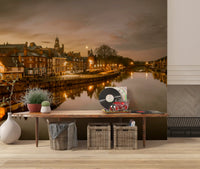 York Riverside Twilight Wall Mural
