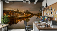York Riverside Twilight Wall Mural
