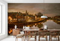 York Riverside Twilight Wall Mural