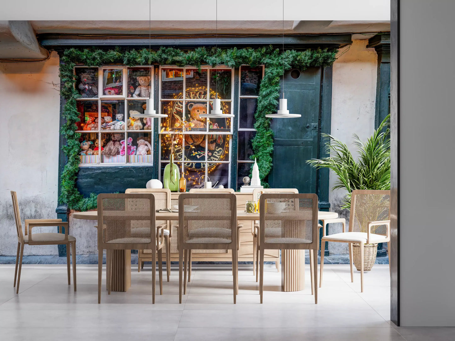 Charming Teddy Bear Shop Front Wall Mural