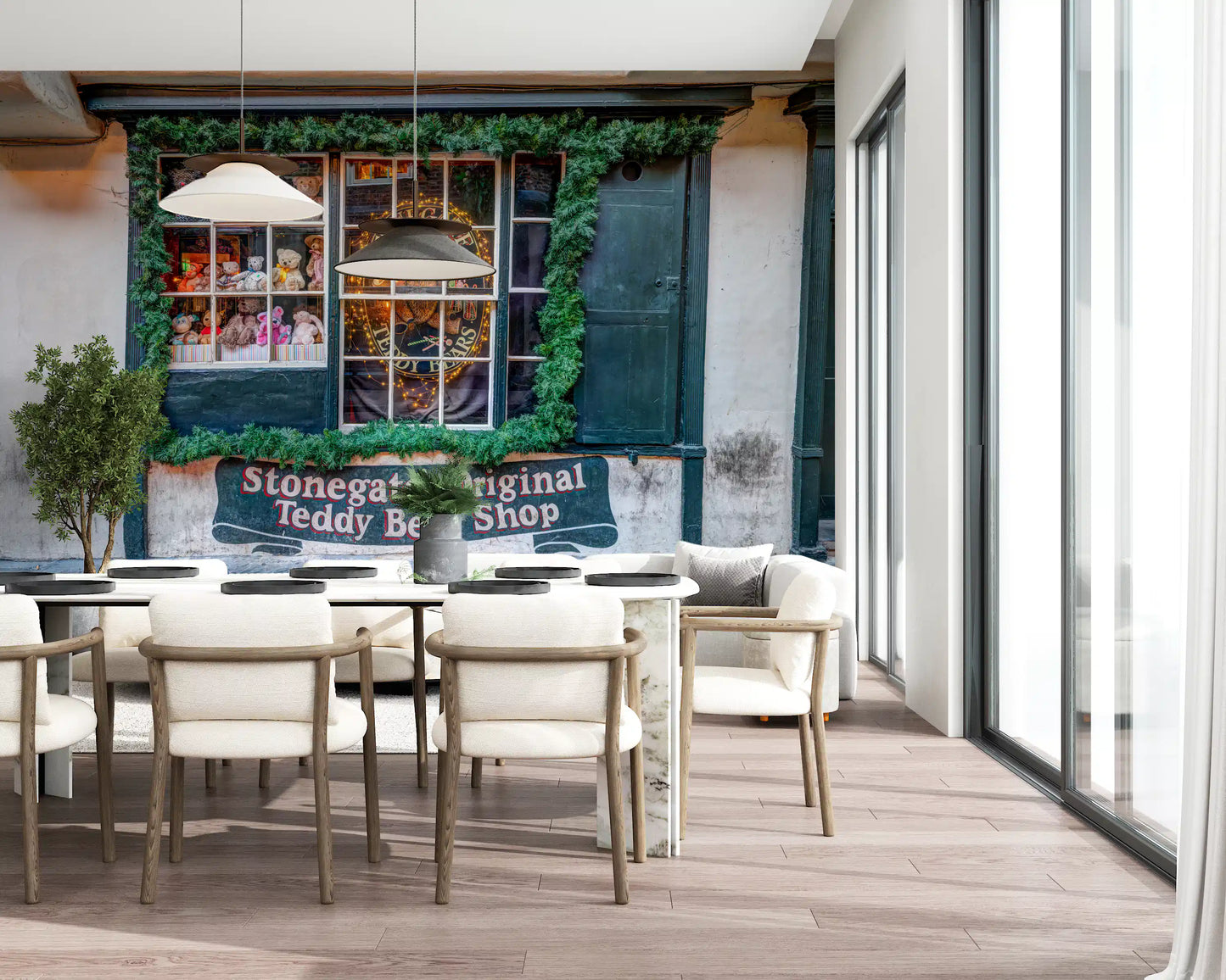 Charming Teddy Bear Shop Front Wall Mural