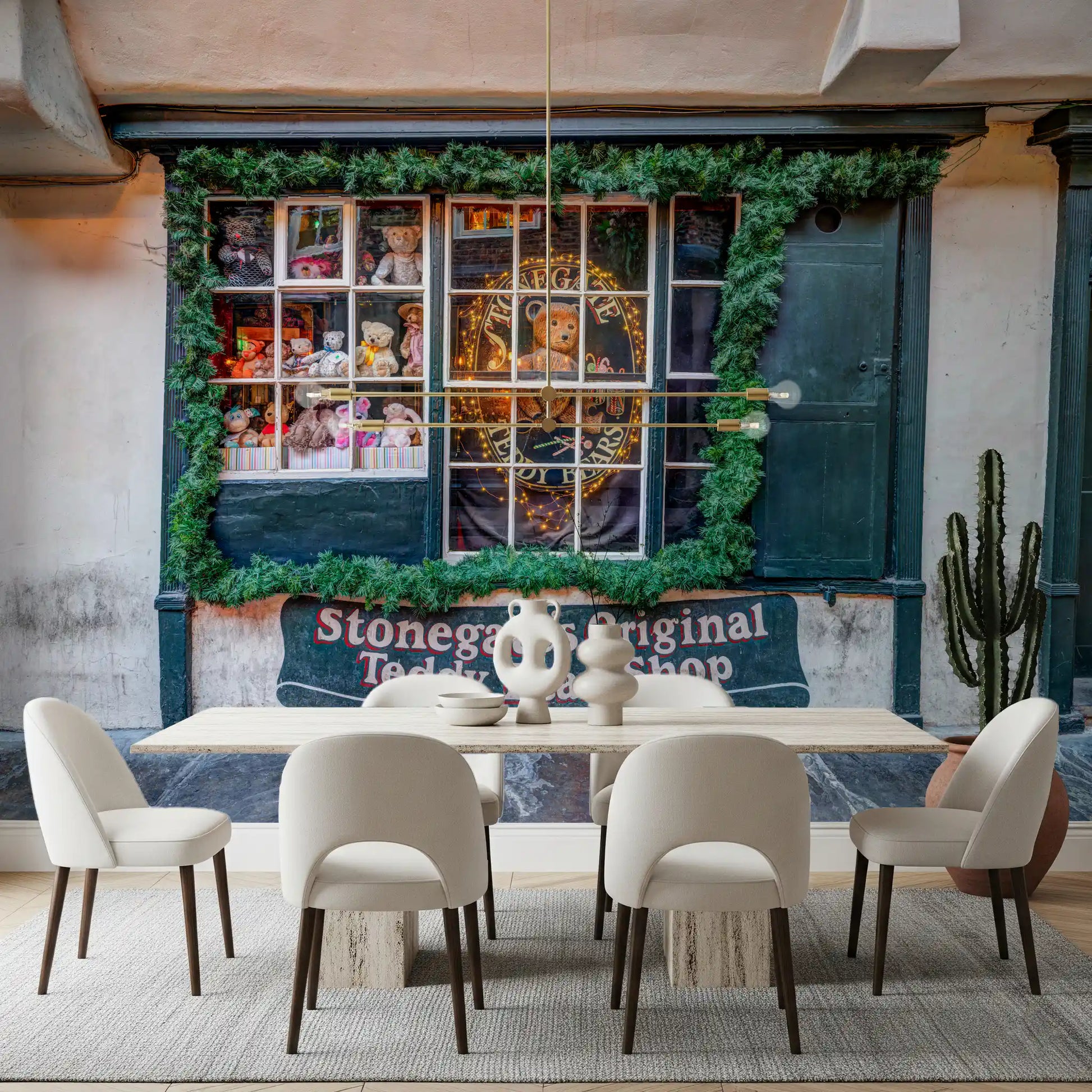 Charming Teddy Bear Shop Front Wall Mural