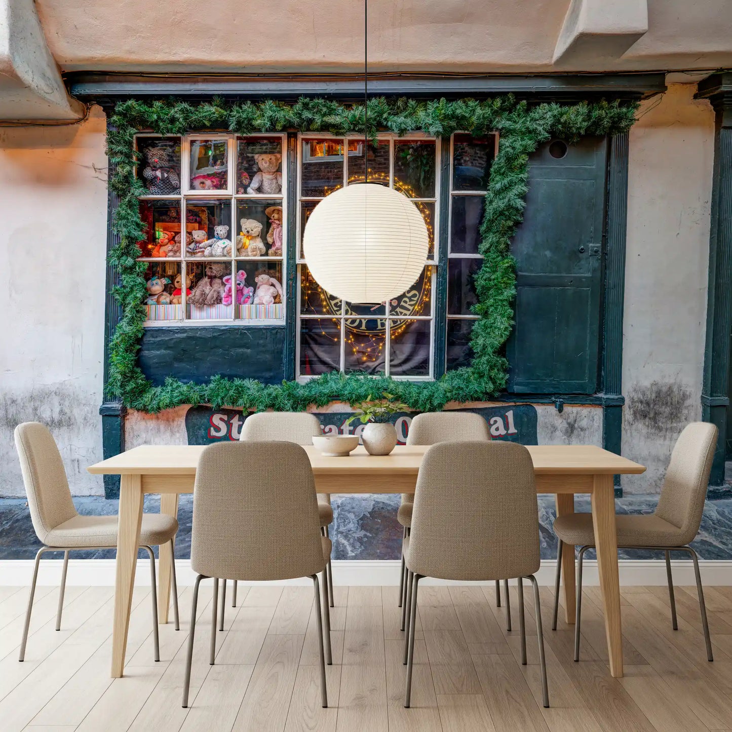 Charming Teddy Bear Shop Front Wall Mural
