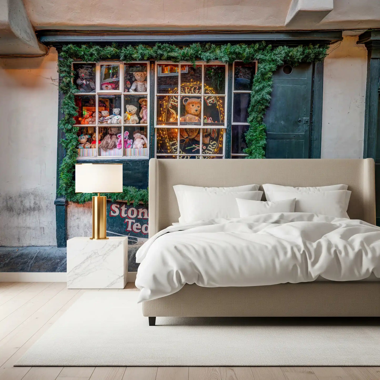 Charming Teddy Bear Shop Front Wall Mural
