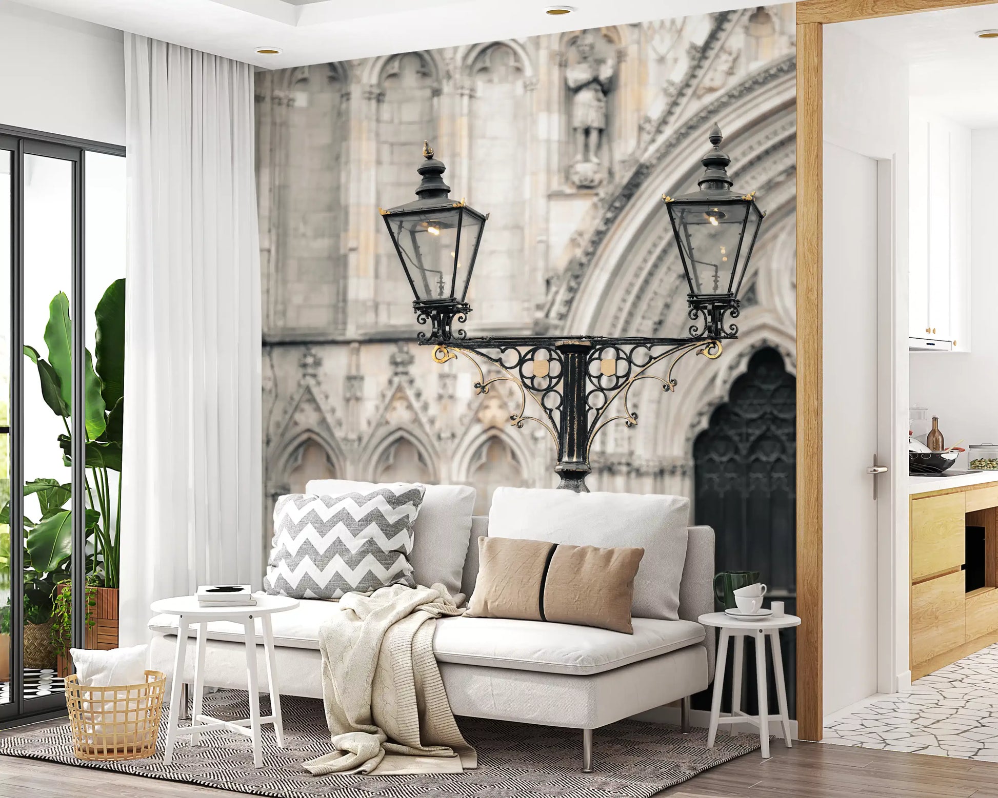 Gothic Cathedral Lantern Wall Mural