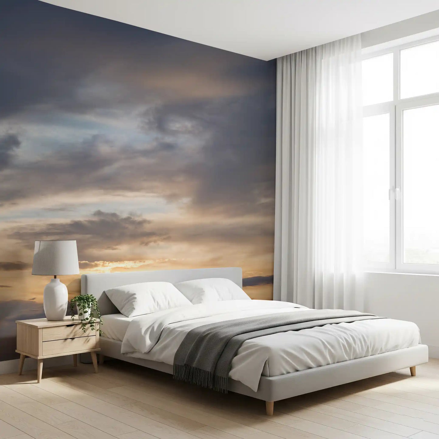 Golden Dusk Horizon Wall Mural