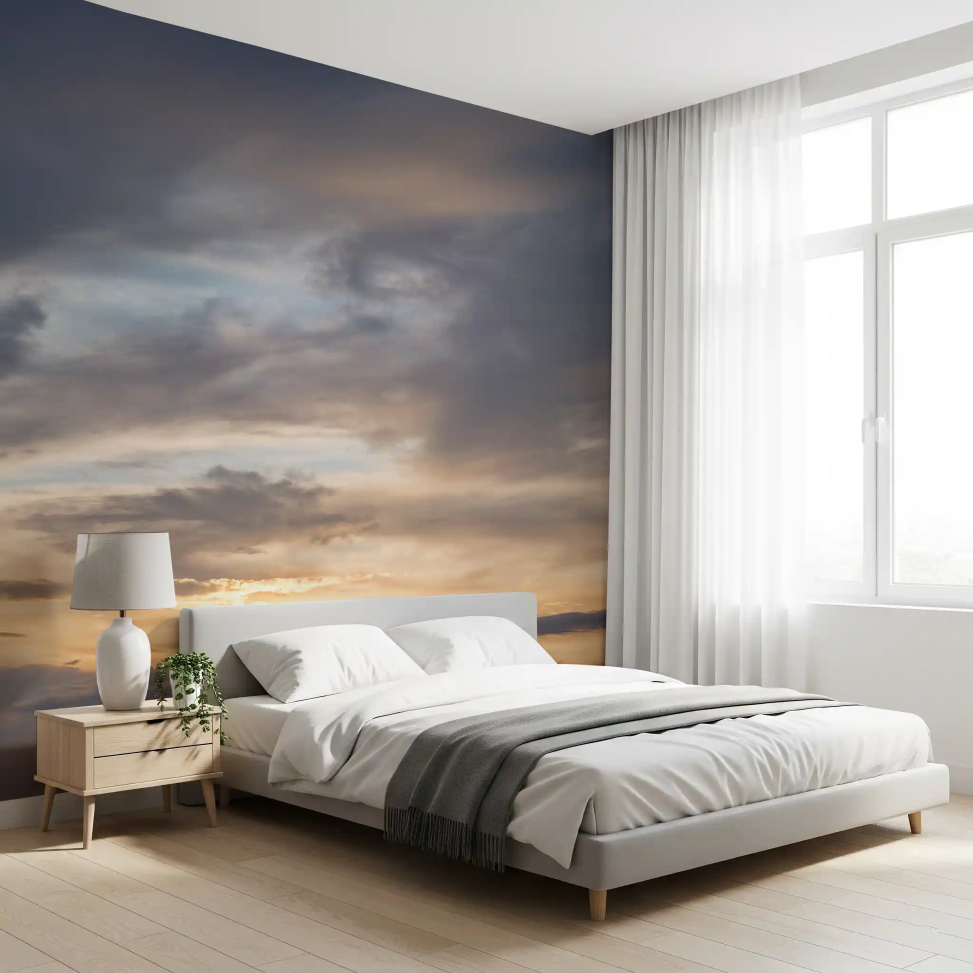 Golden Dusk Horizon Wall Mural