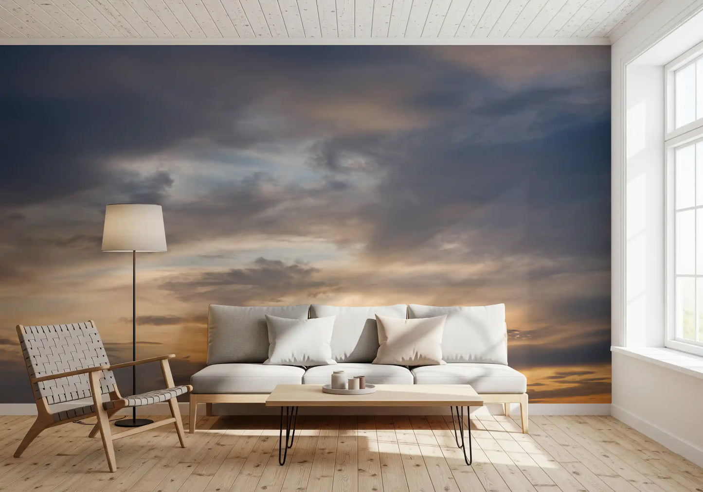 Golden Dusk Horizon Wall Mural