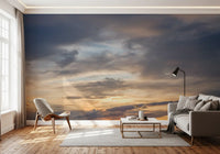 Golden Dusk Horizon Wall Mural