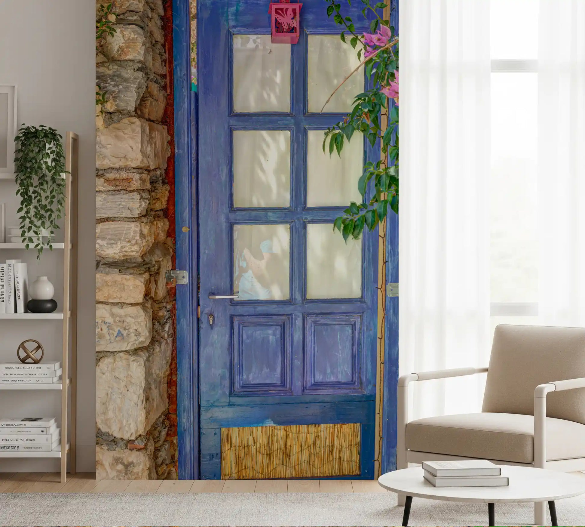Mediterranean Blue Doorway Wall Mural