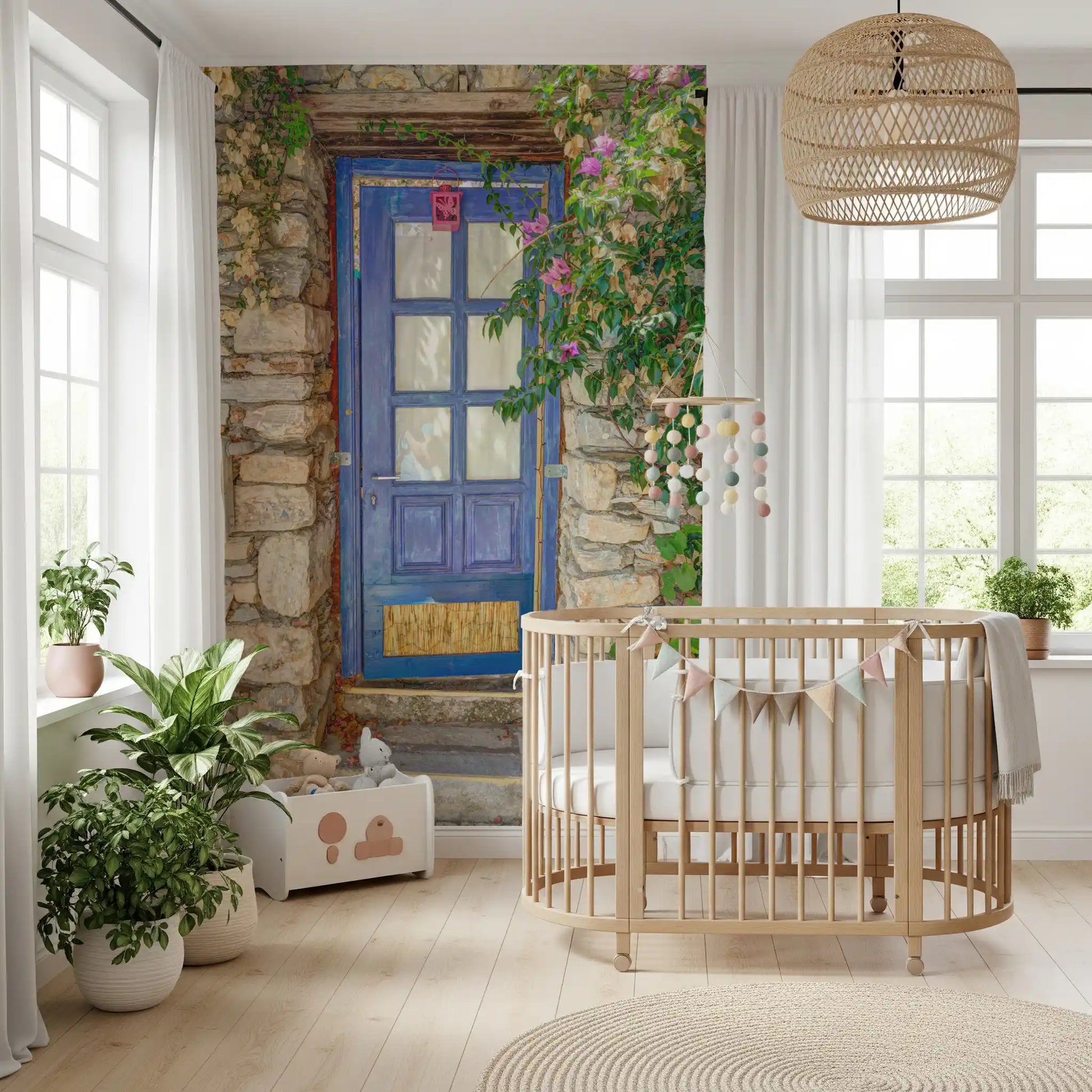Mediterranean Blue Doorway Wall Mural