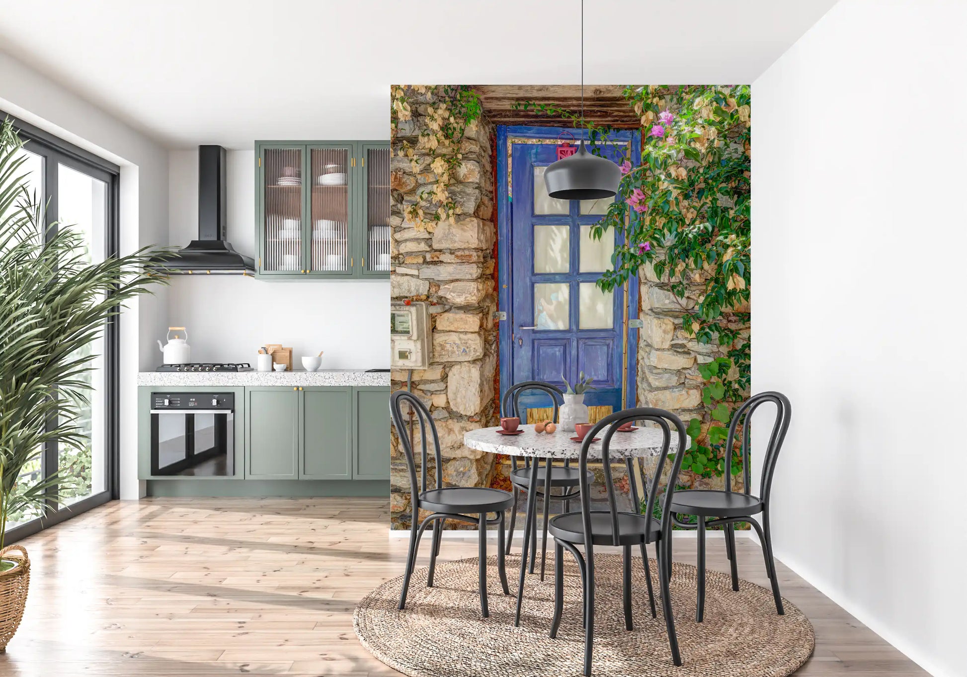 Mediterranean Blue Doorway Wall Mural