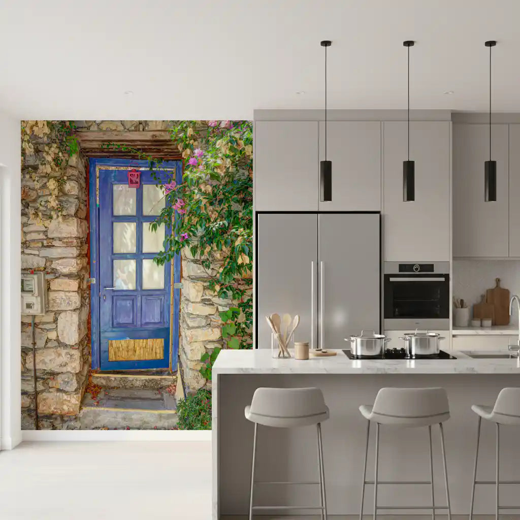 Mediterranean Blue Doorway Wall Mural