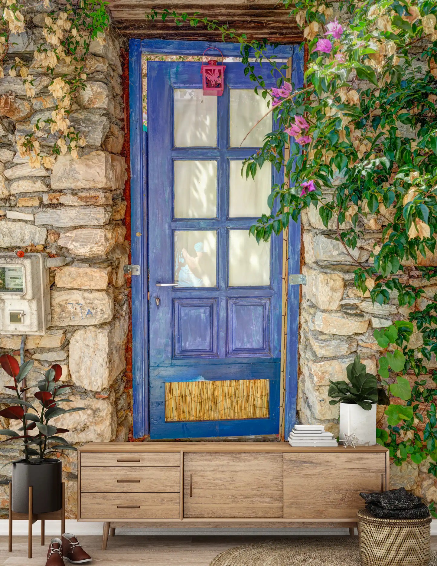 Mediterranean Blue Doorway Wall Mural