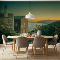 Mediterranean Cliffside Haven Wall Mural