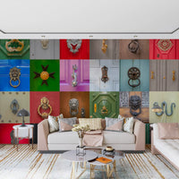 Classic Door Knockers Mosaic Wall Mural