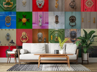 Classic Door Knockers Mosaic Wall Mural