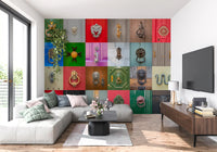 Classic Door Knockers Mosaic Wall Mural