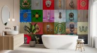 Classic Door Knockers Mosaic Wall Mural