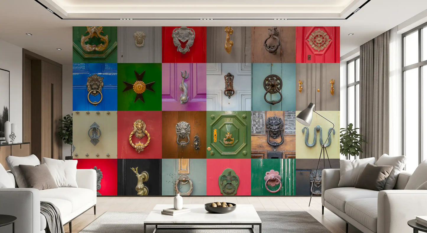 Classic Door Knockers Mosaic Wall Mural