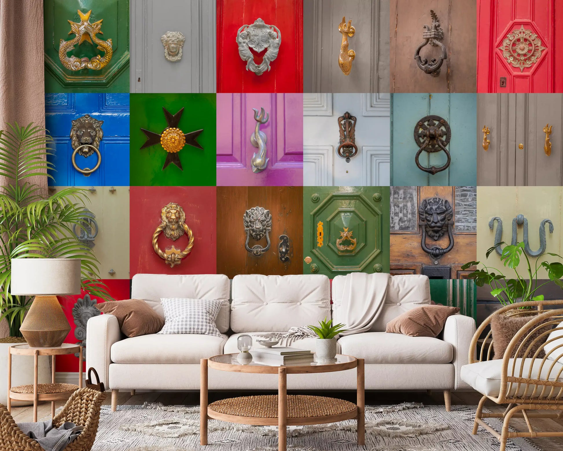 Classic Door Knockers Mosaic Wall Mural