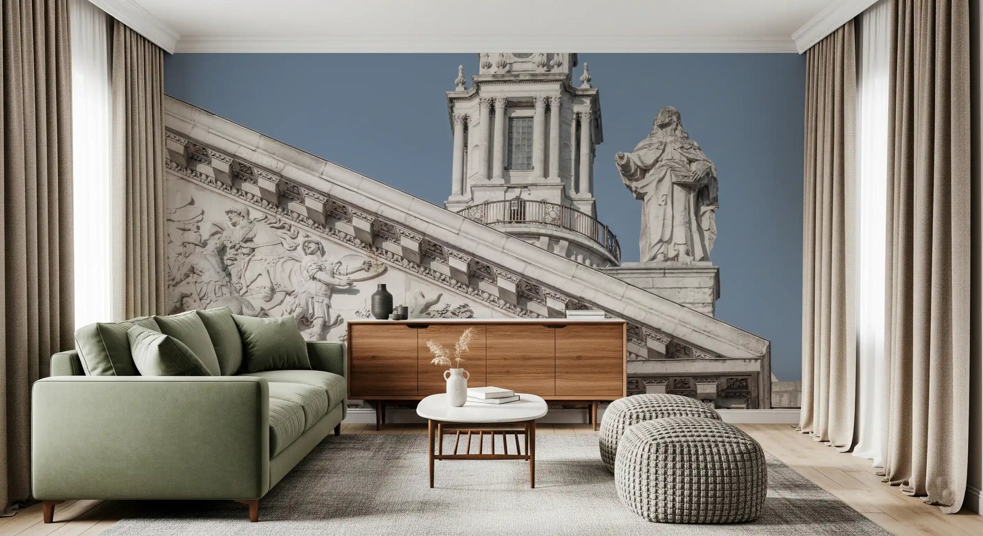 Neoclassical Architectural Facade Wall Mural