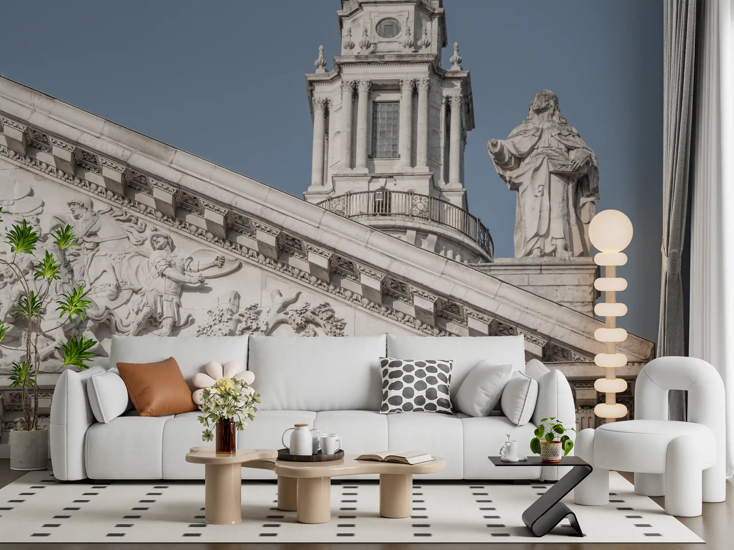 Neoclassical Architectural Facade Wall Mural