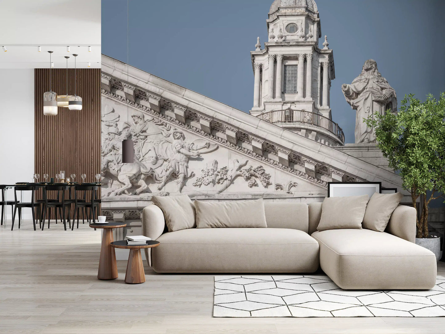 Neoclassical Architectural Facade Wall Mural