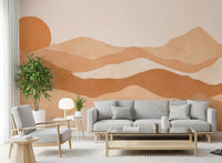 Desert Sunset Minimalist Peaks Wall Mural