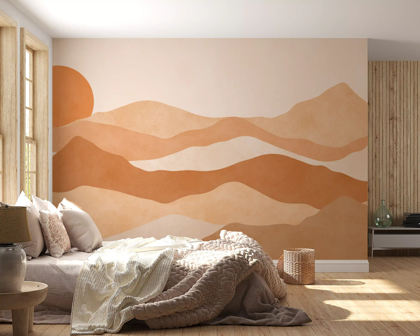 Desert Sunset Minimalist Peaks Wall Mural