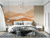 Desert Sunset Minimalist Peaks Wall Mural