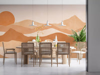 Desert Sunset Minimalist Peaks Wall Mural
